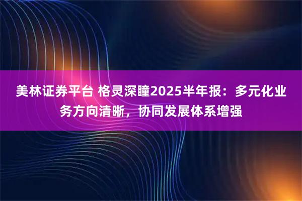 美林证券平台 格灵深瞳2025半年报：多元化业务方向清晰，协同发展体系增强