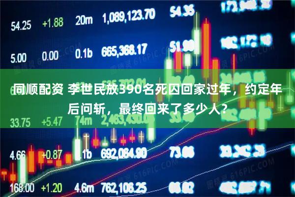 同顺配资 李世民放390名死囚回家过年，约定年后问斩，最终回来了多少人？