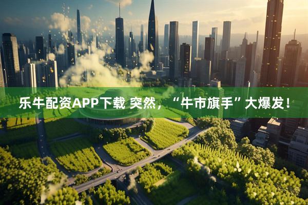 乐牛配资APP下载 突然，“牛市旗手”大爆发！